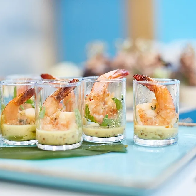 Verrine poireau crevette