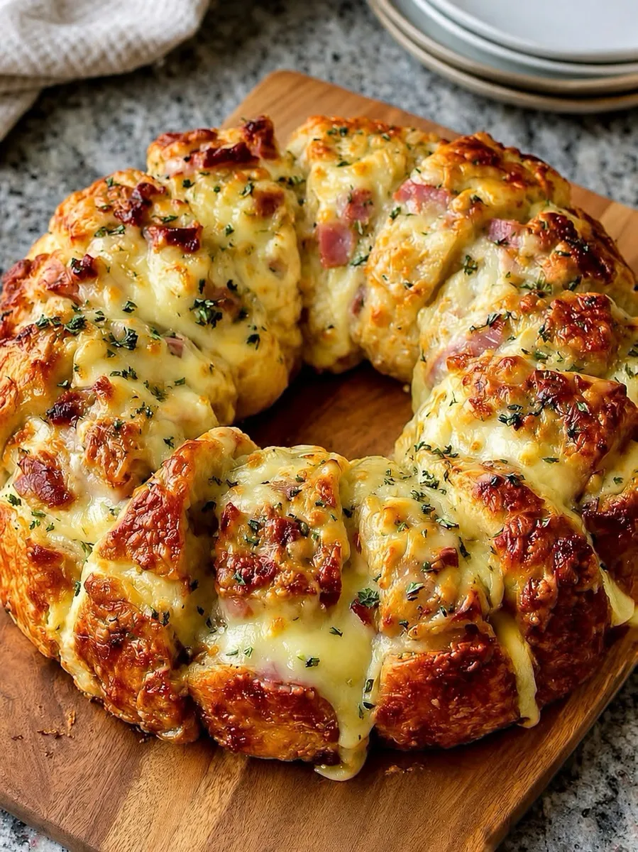 Couronne crémeuse au poulet et au fromage suisse à l'Air Fryer