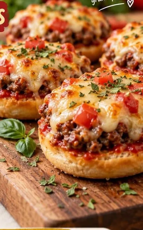 Mini pizza-burgers gratinés