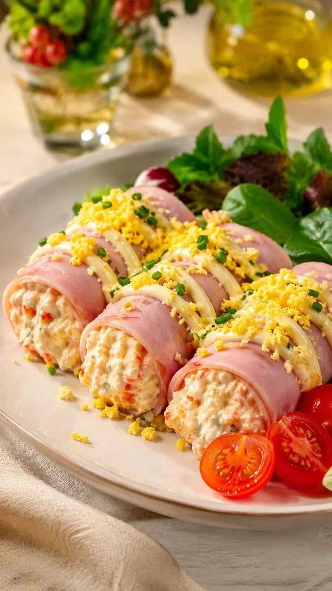 Cannellonis froids au jambon cuit et salade de pommes de terre