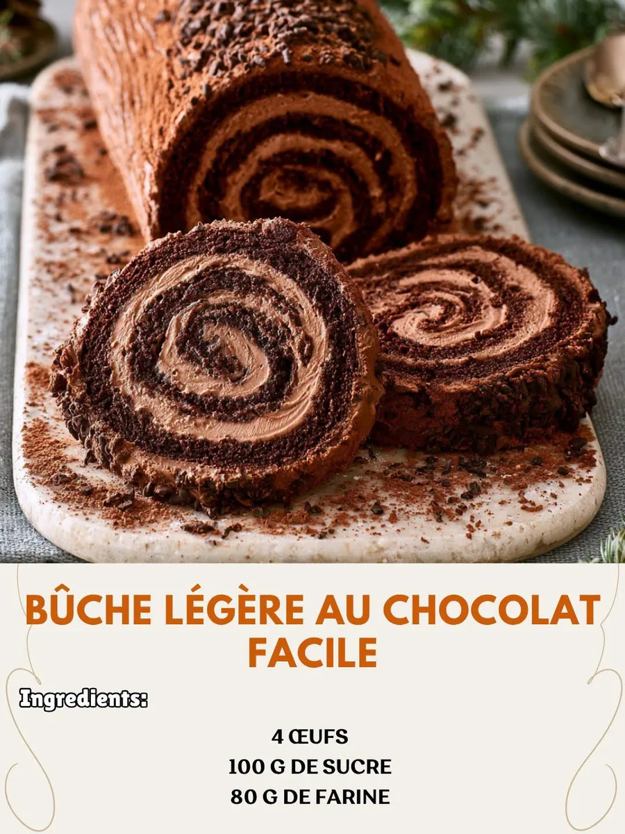 Bûche Légère au Chocolat Facile