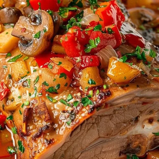 Porc Braisé aux Champignons et à la Tomate – Fondant