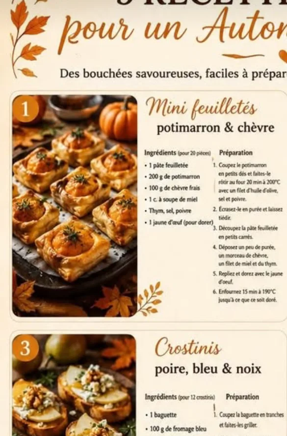 Mini feuilletés potimarron & chèvre