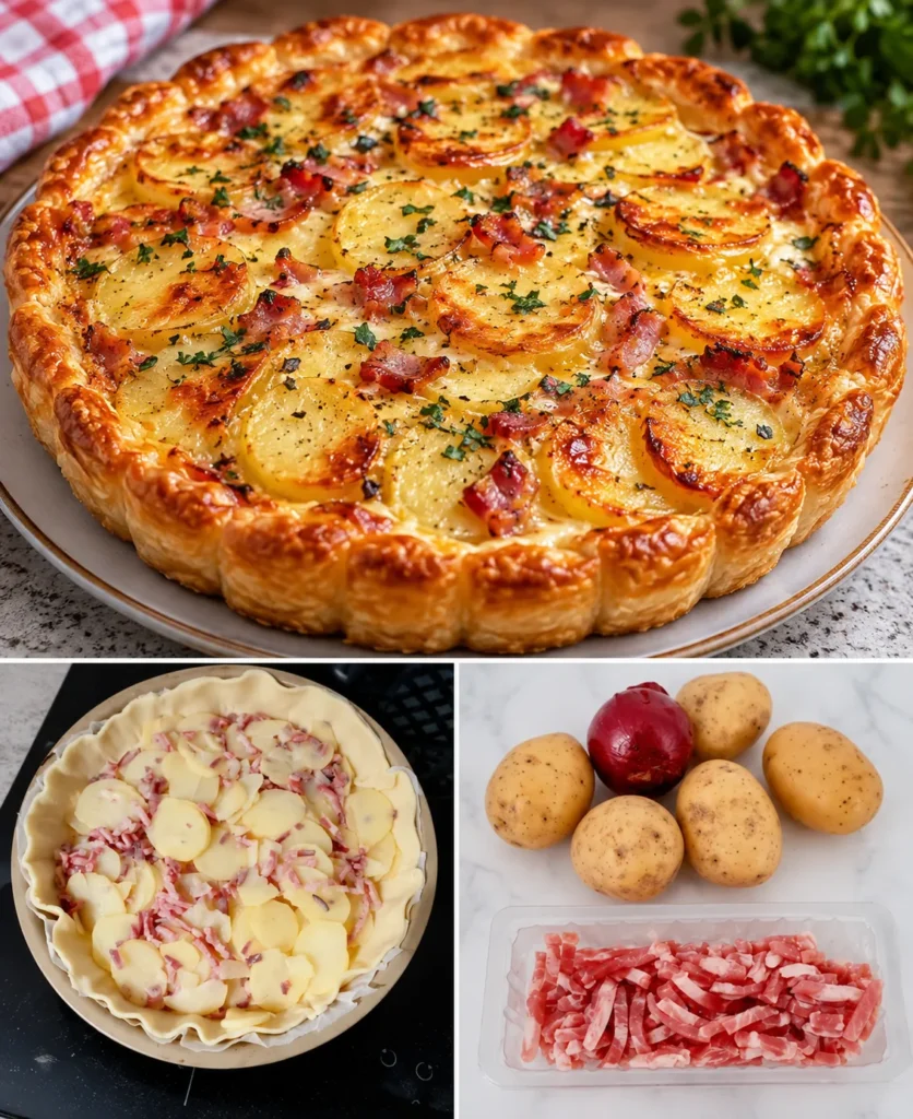 Tarte Rustique aux Pommes de Terre, Lardons et Fromage