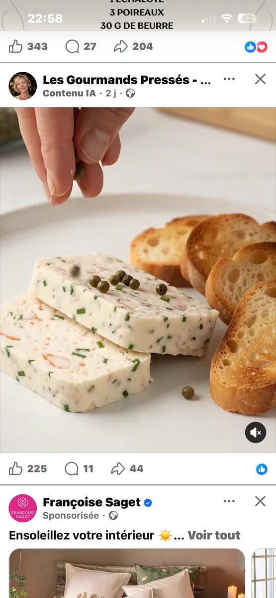 Terrine de crabe, fraîche, crémeuse et bien ferme