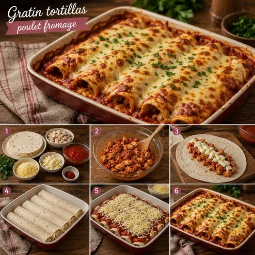 Gratin tortillas poulet fromage