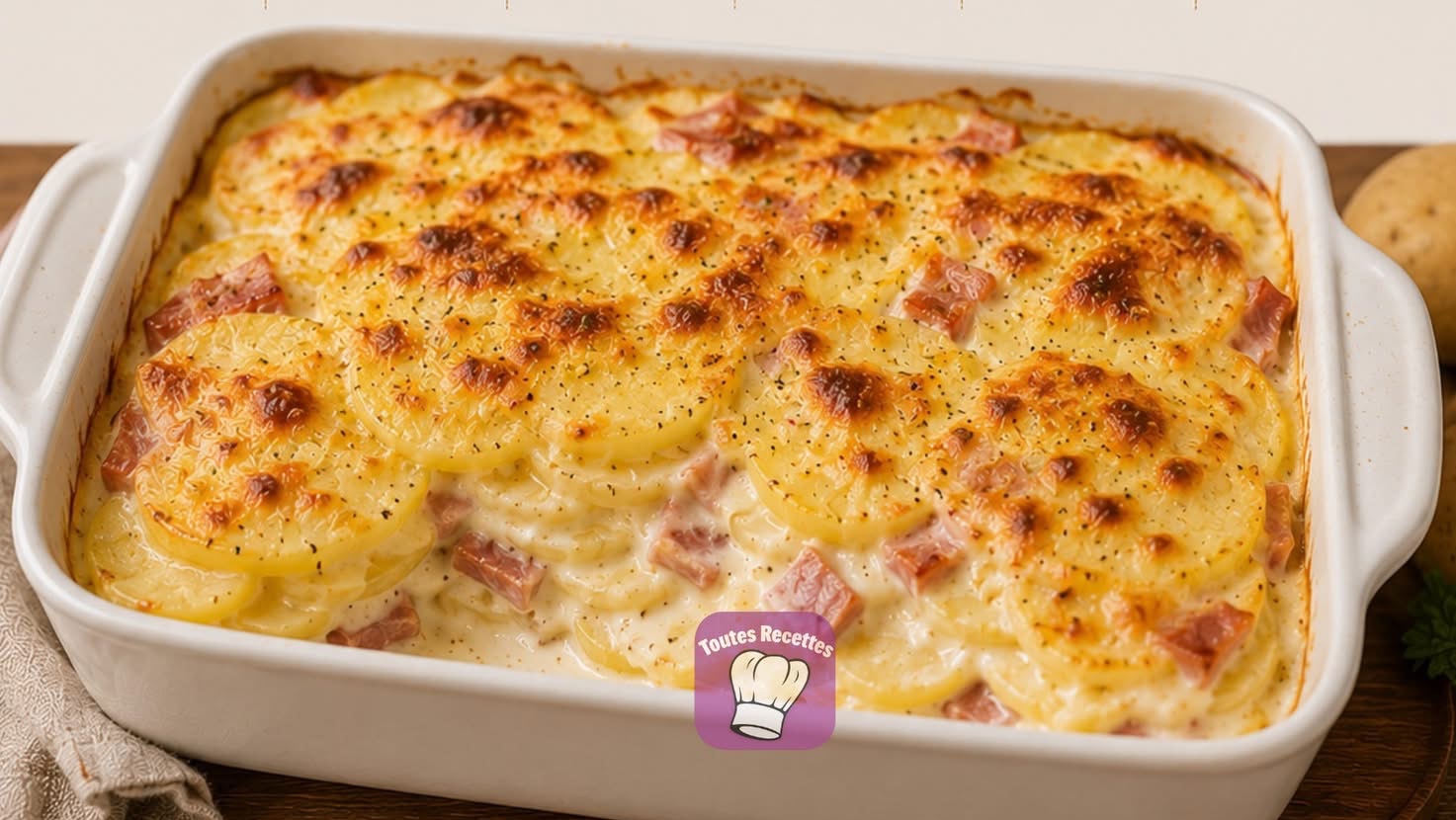 Gratin de pommes de terre au jambon