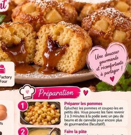 Mini-moelleux aux pommes à cœur caramel fondant