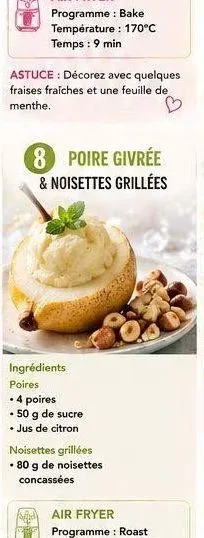 Poire givrée & noisettes grillées