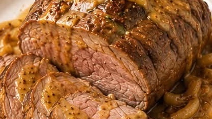 Rôti de boeuf à la moutarde