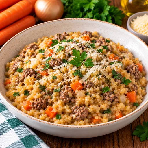 Boulgour steak haché façon risotto