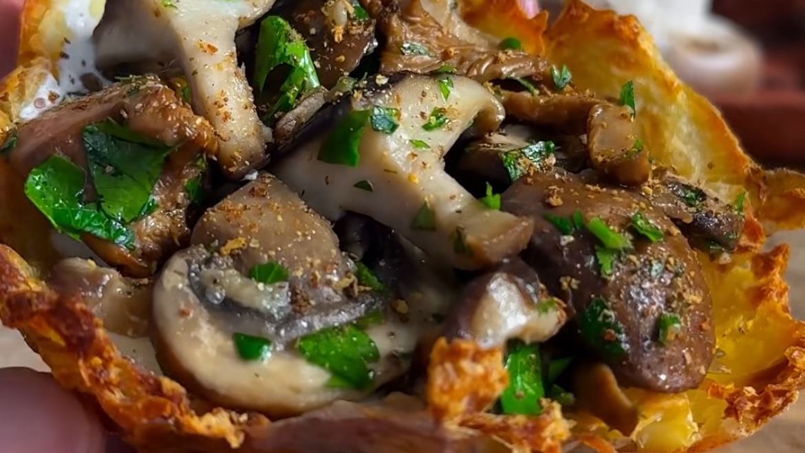 Tartelettes Smashed Potatoes aux Champignons
