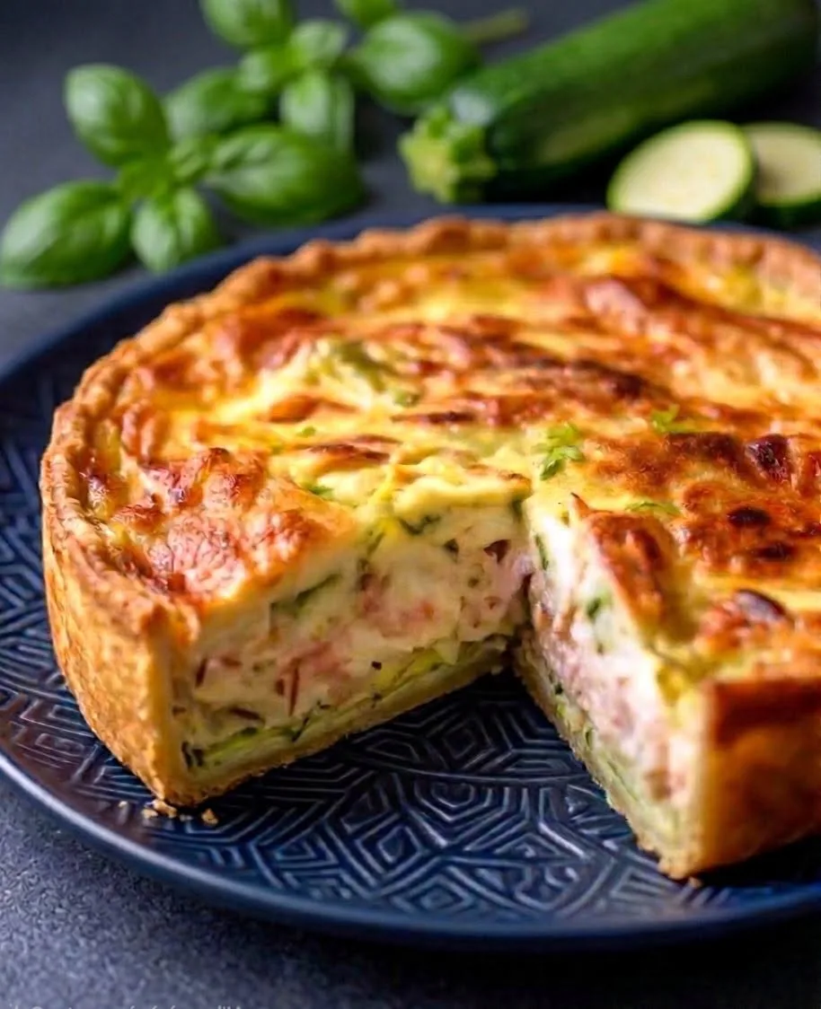 Tarte courgette & thon sans pâte