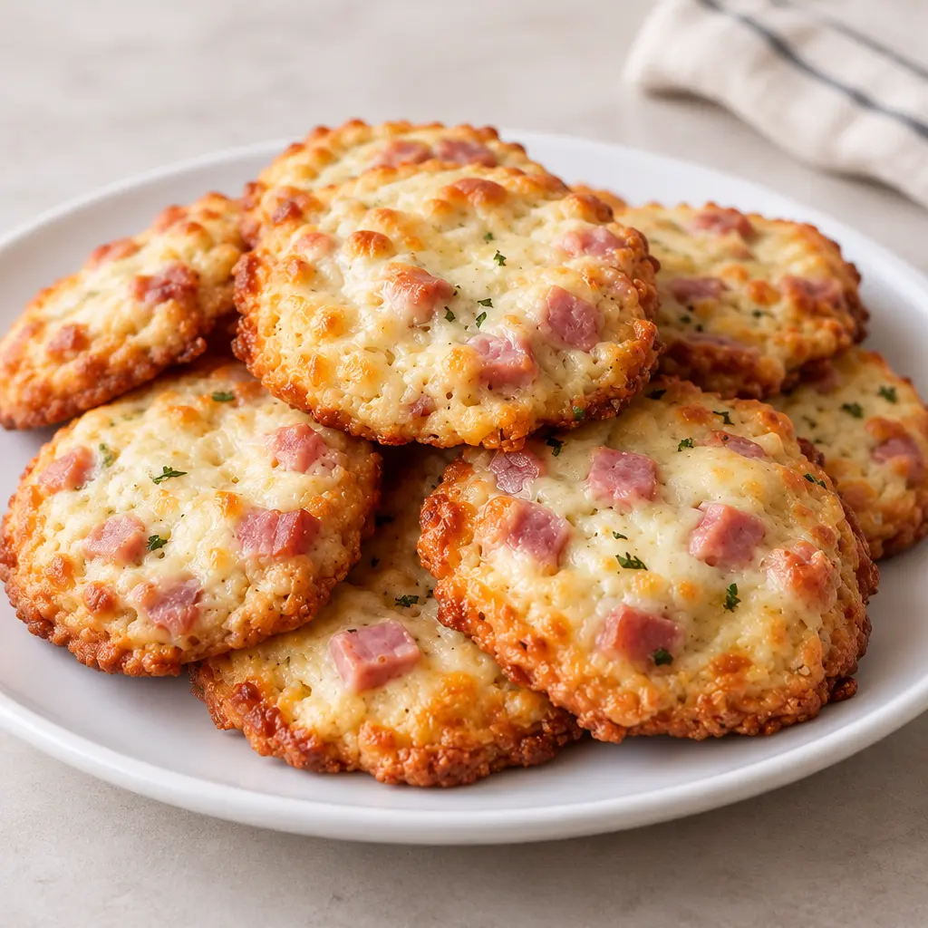 Biscuits jambon-fromage, dorés et moelleux