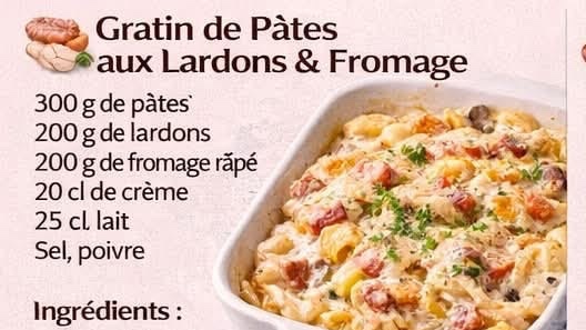 Grain de Pâtes aux Lardons & Fromage