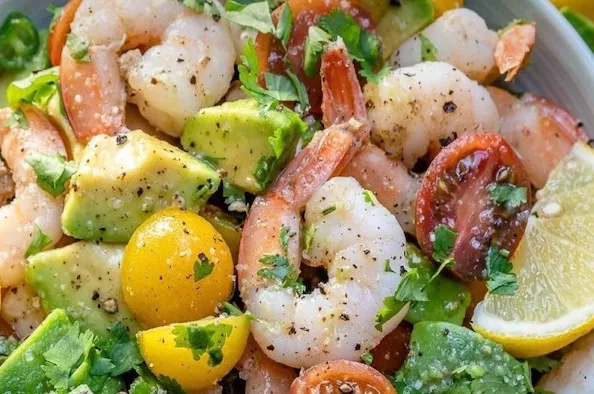Salade De Crevettes Et Avocats Au Citron