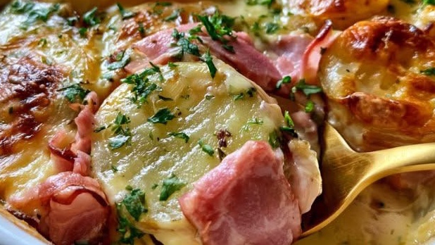 Gratin de pommes de terre au jambon