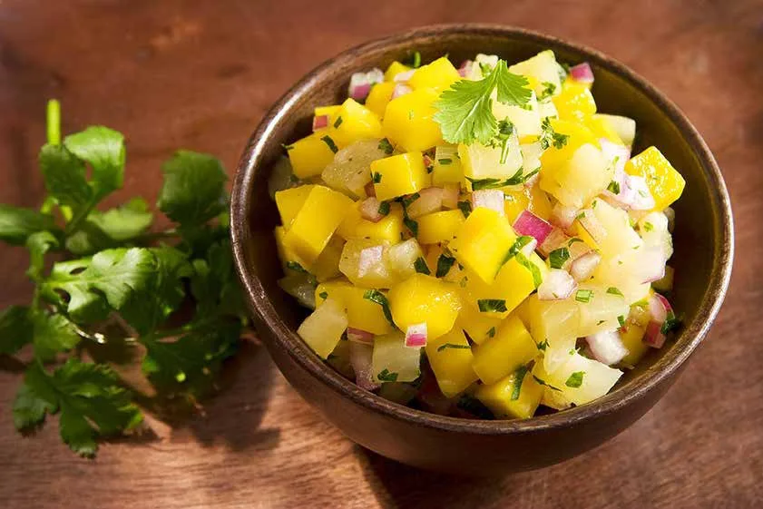Chou, mangue et ananas
