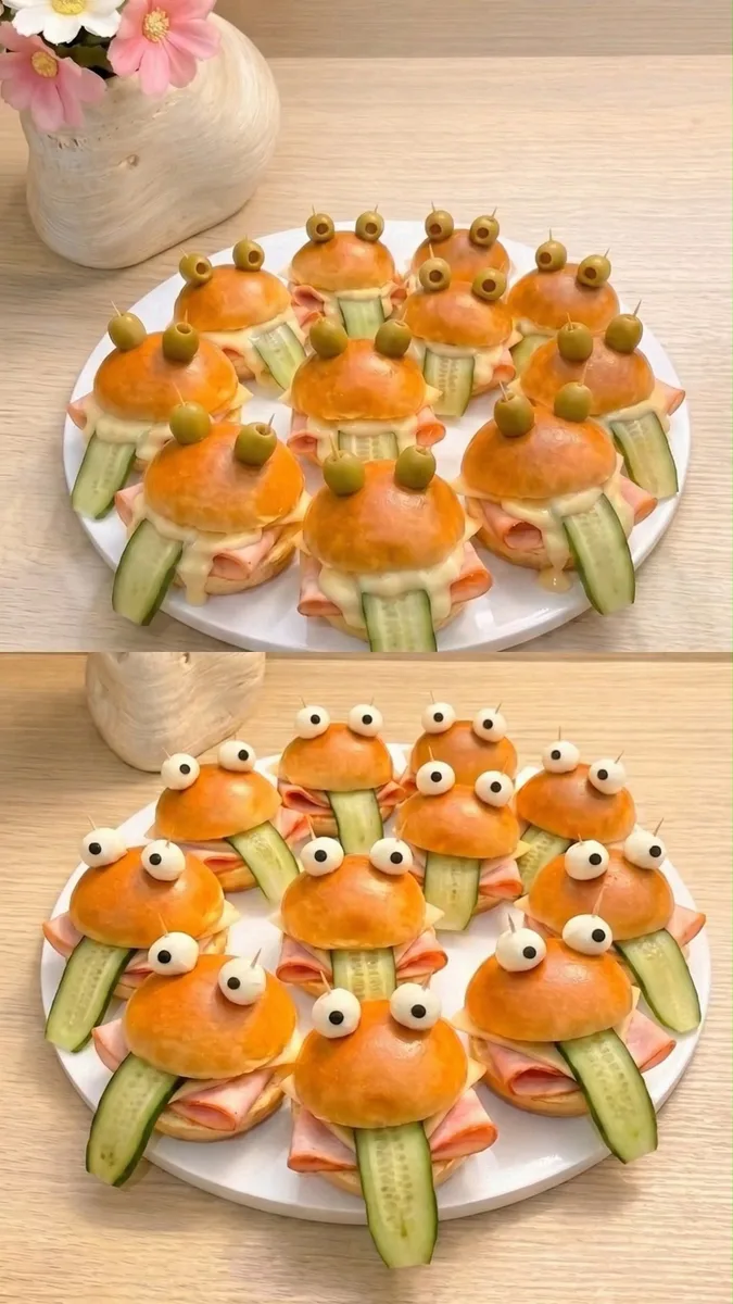 Petits sandwichs mignons en forme de tortue