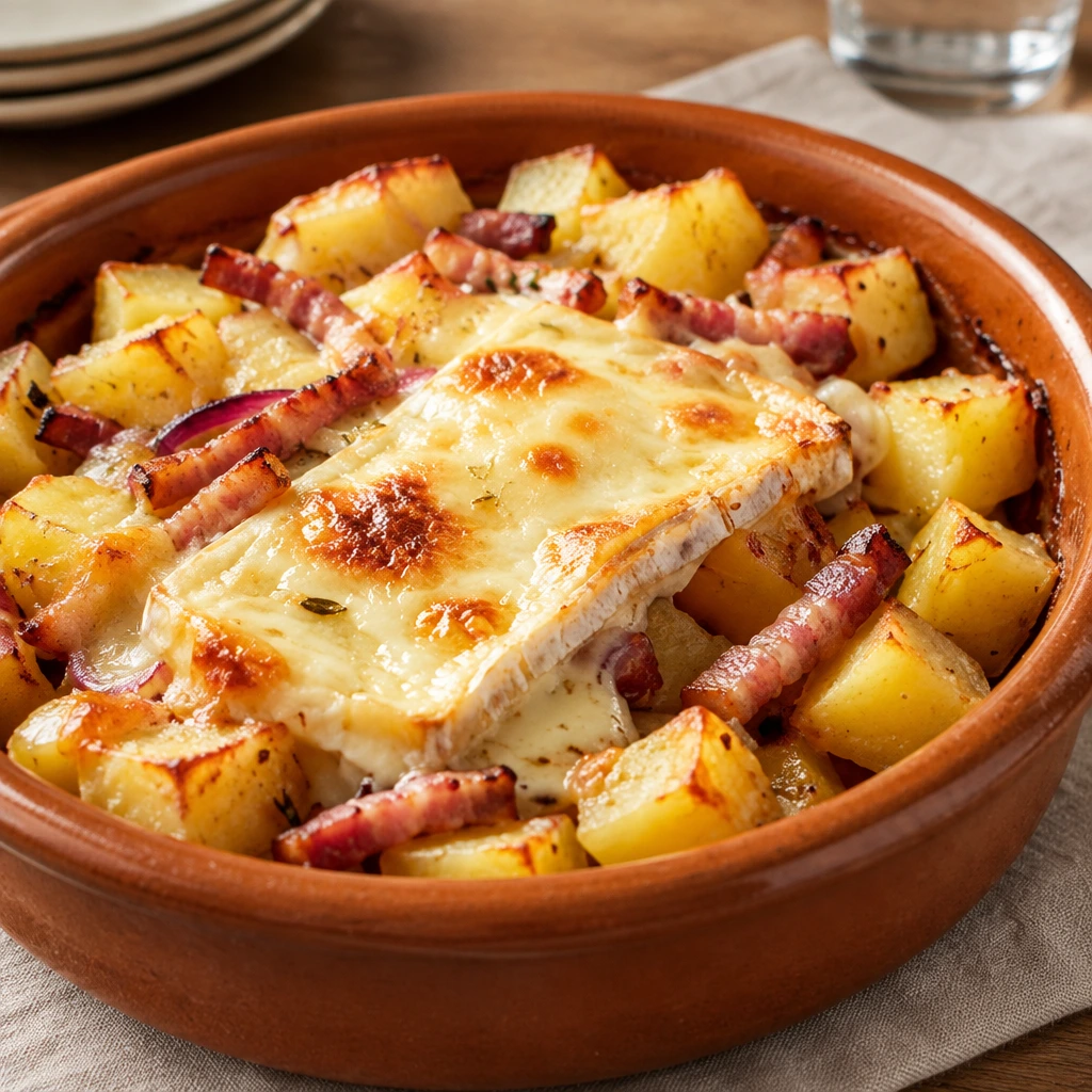 Tartiflette savoyarde, dorée et fondante au reblochon