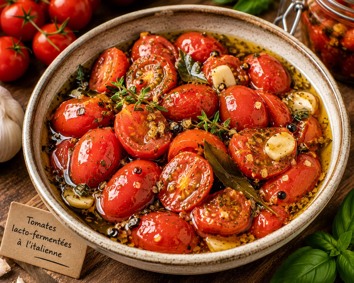 Tomates lacto-fermentées à l'italienne