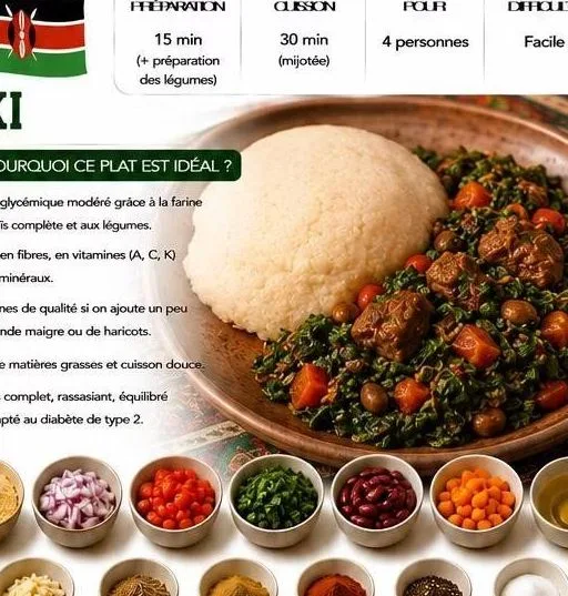 Ugali na Sukuma Wiki (Ugali et Légumes Verts)