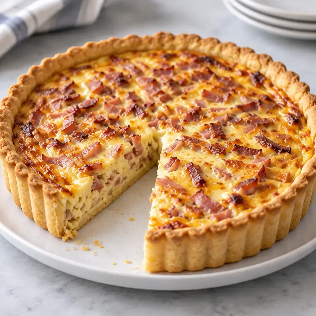Quiche lorraine maison traditionnelle facile aux lardons et au comté