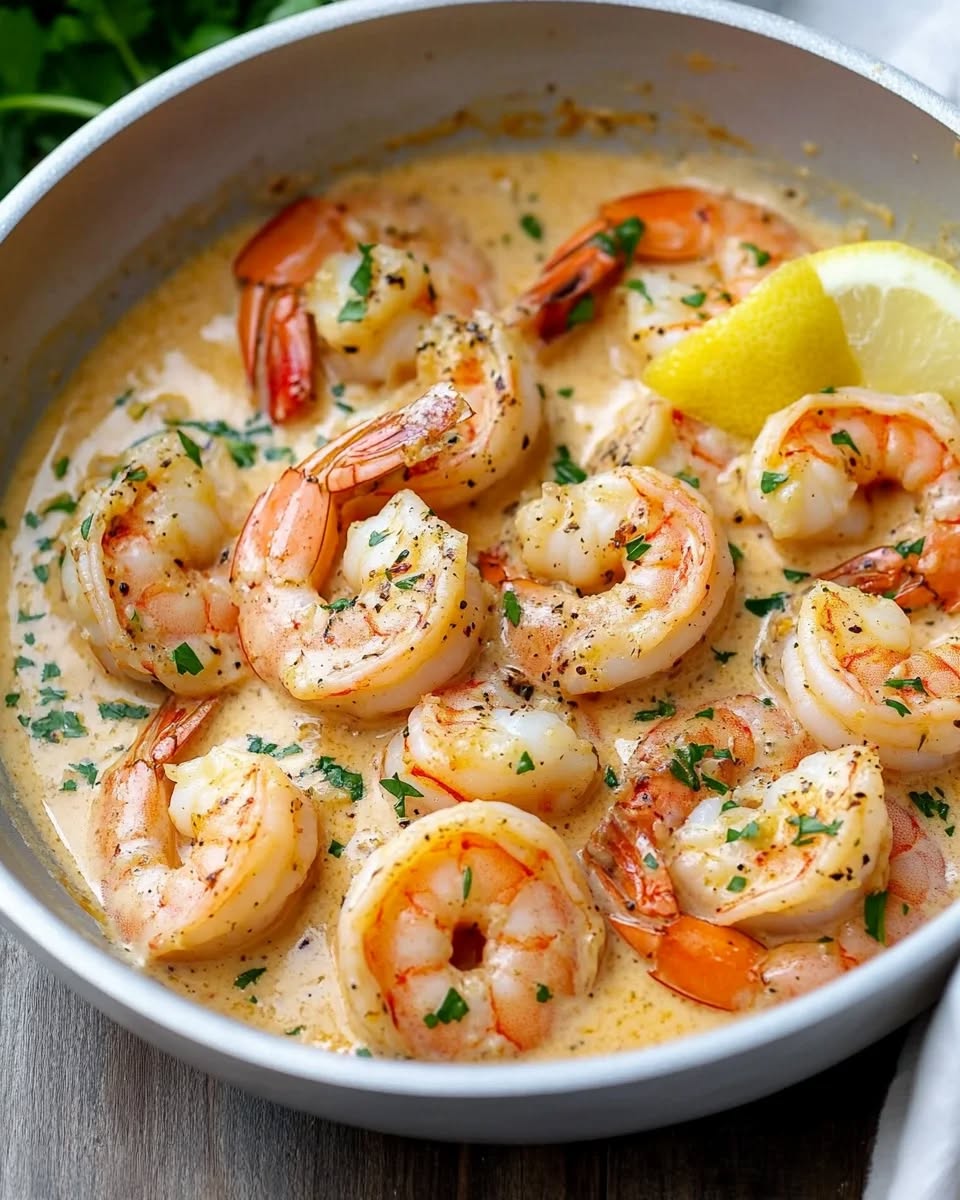 Crevettes à la Sauce Crémeuse à l'Ail