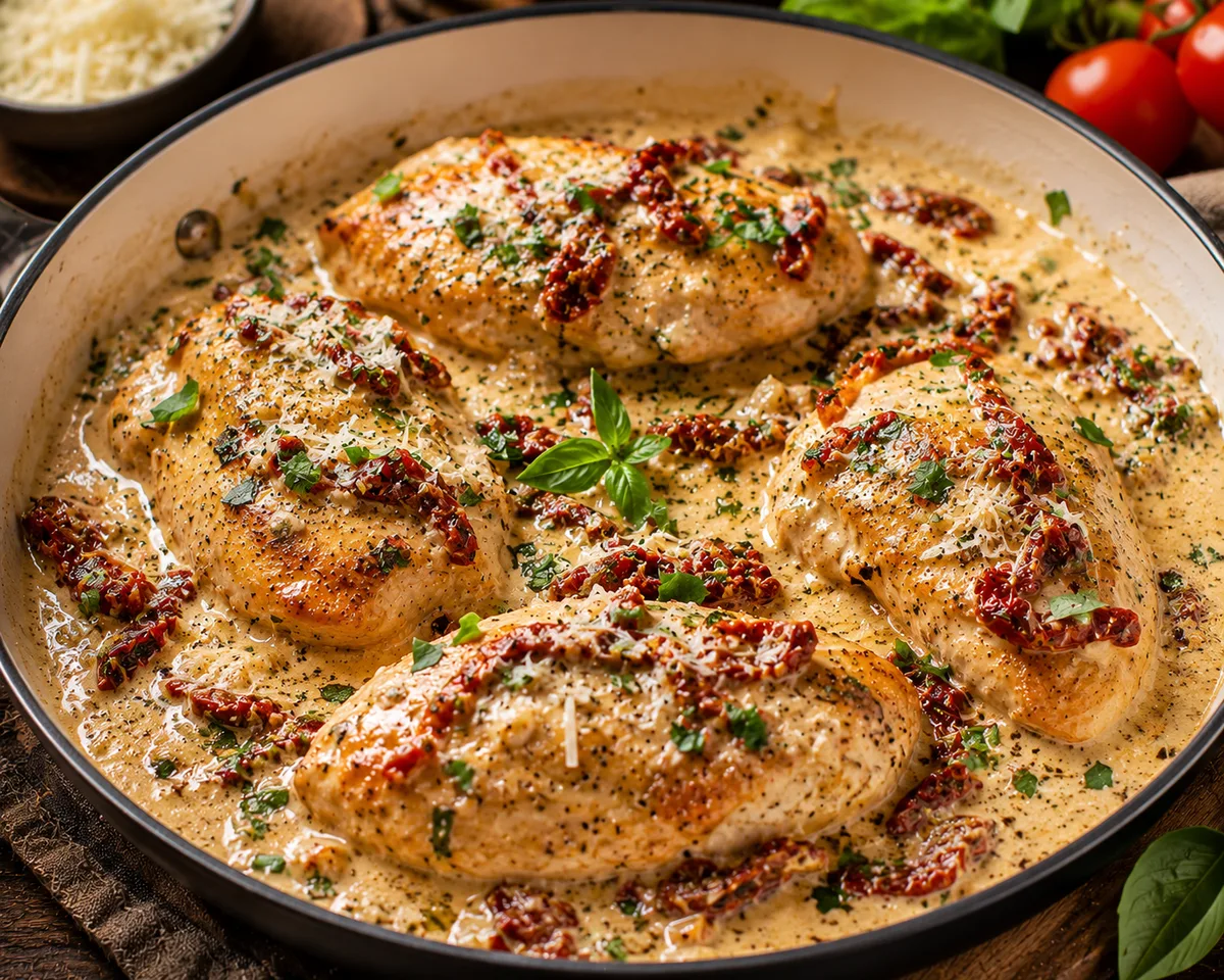 One Pot Dinner - Poulet crémeux au parmesan et tomates séchées