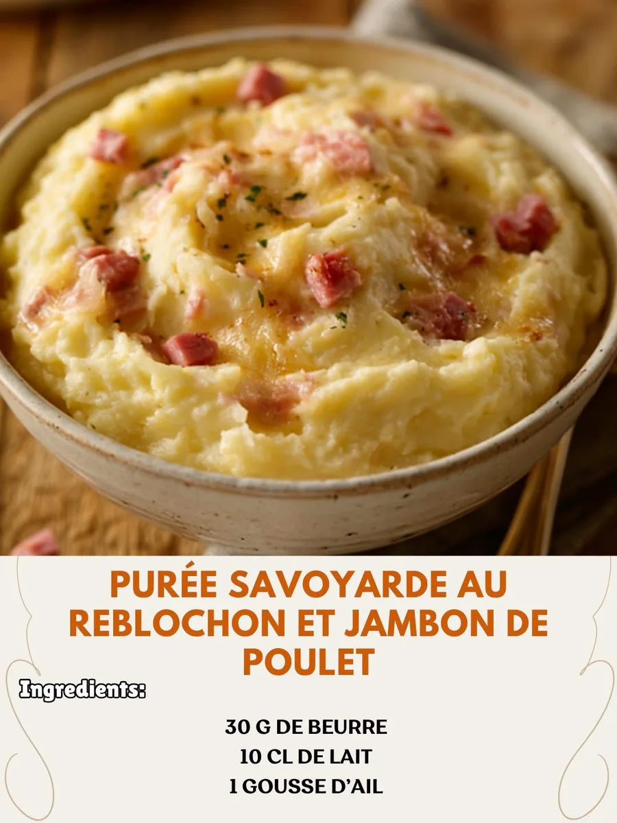 Purée savoyarde au Reblochon et jambon de poulet