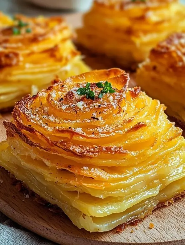 Millefeuilles de Pommes de Terre Croustillants au Fromage