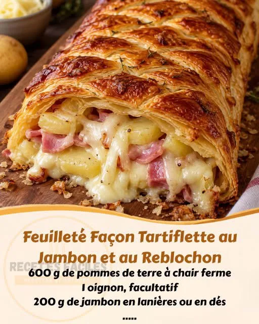 Feuilleté Façon Tartiflette au Jambon et au Reblochon : Recette Fondante et Croustillante