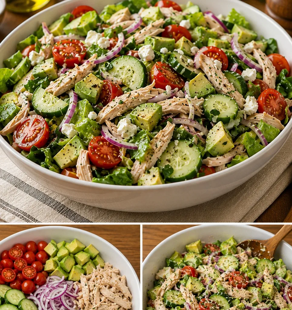 Salade poulet avocat qui fait fondre les kilos