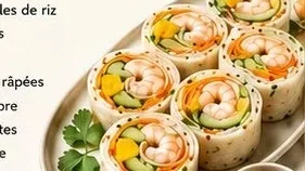Roulés thaï crevettes mangue