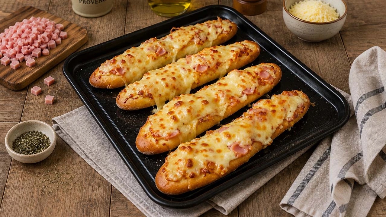 Baguettes aux lardons et au fromage en machine à pain