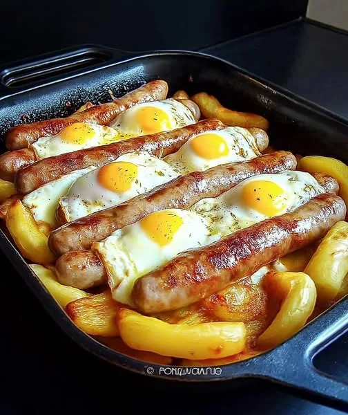 Poêlée Paysanne aux Saucisses et Œufs