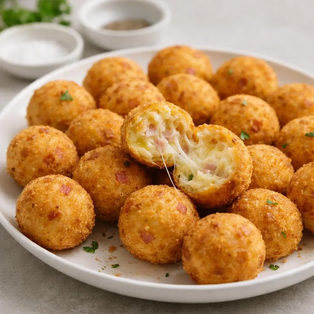 Recette boulettes de pommes de terre au jambon