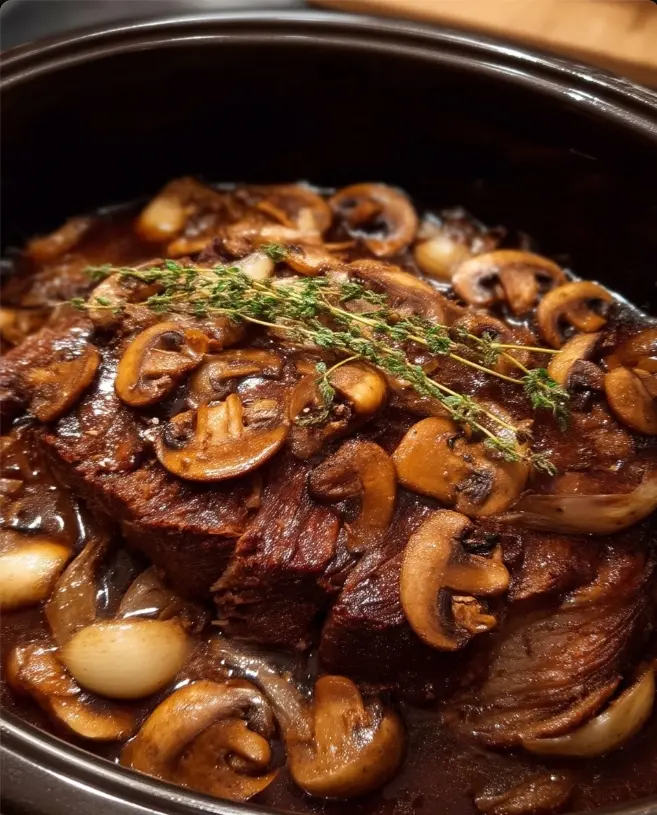 Rôti de Palette à l'Érable et Champignons