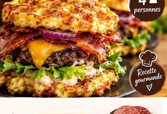 Gaufres de pommes de terre façon burger
