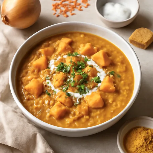 Dahl de lentilles corail et patate douce