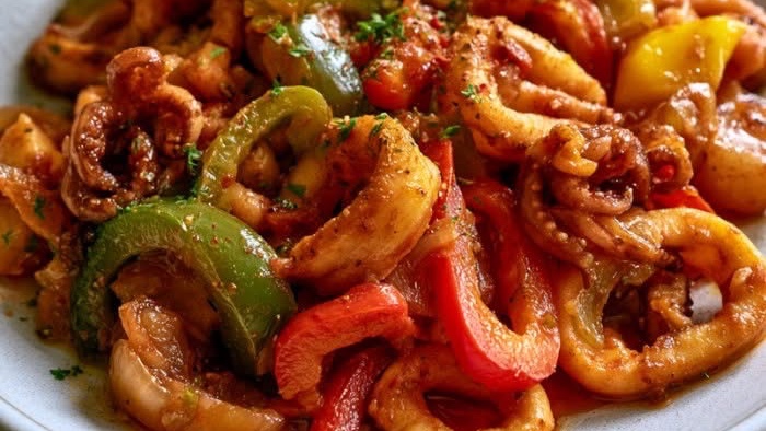 Calamars aux poivrons