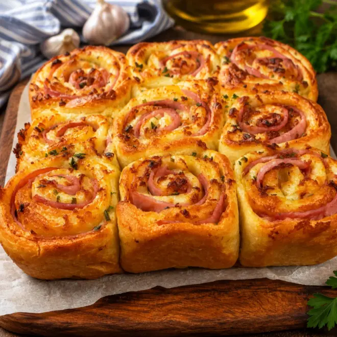 Roulés feuilletés au jambon et comté (escargots)