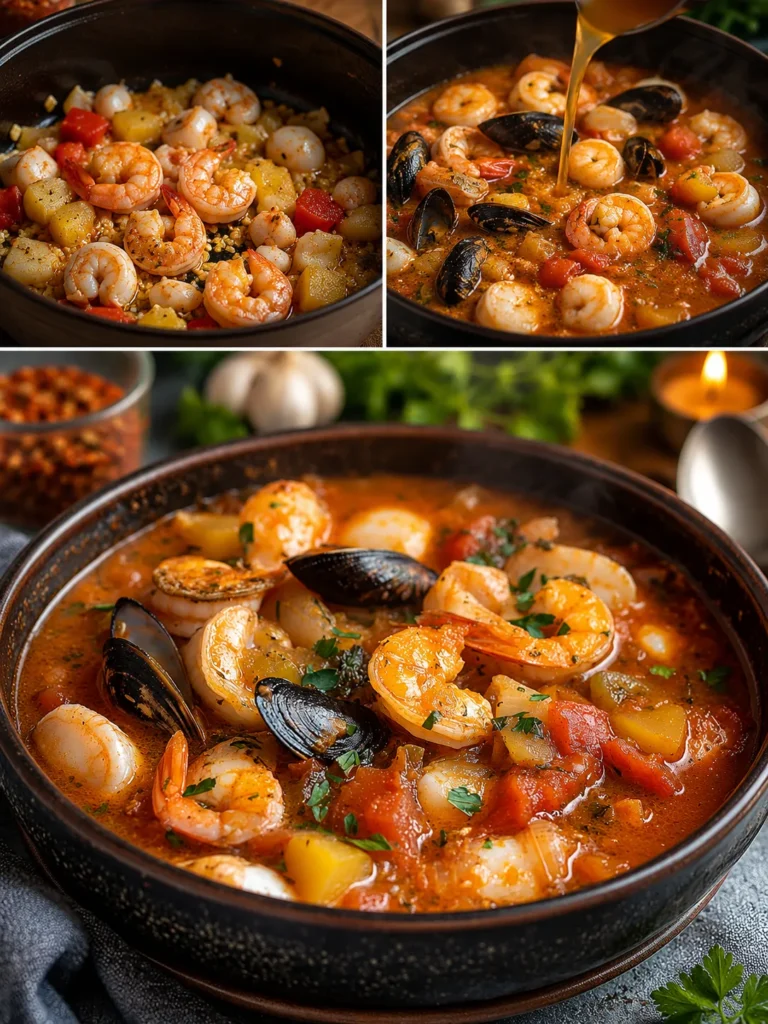 Soupe de Fruits de Mer à la Tomate