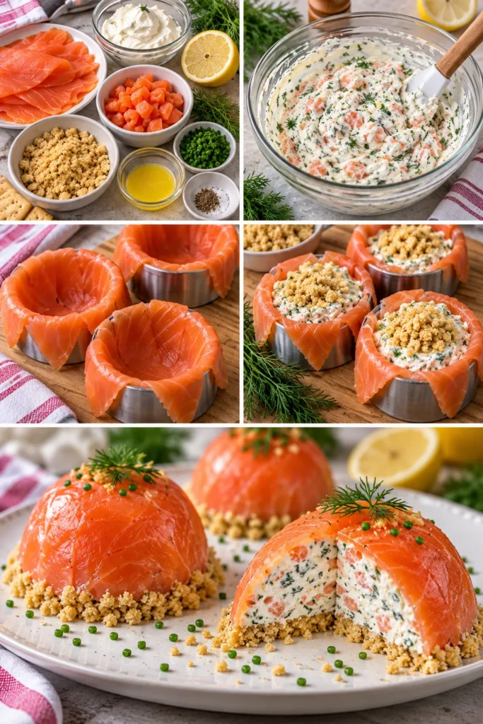 Dômes de saumon fumé au fromage frais