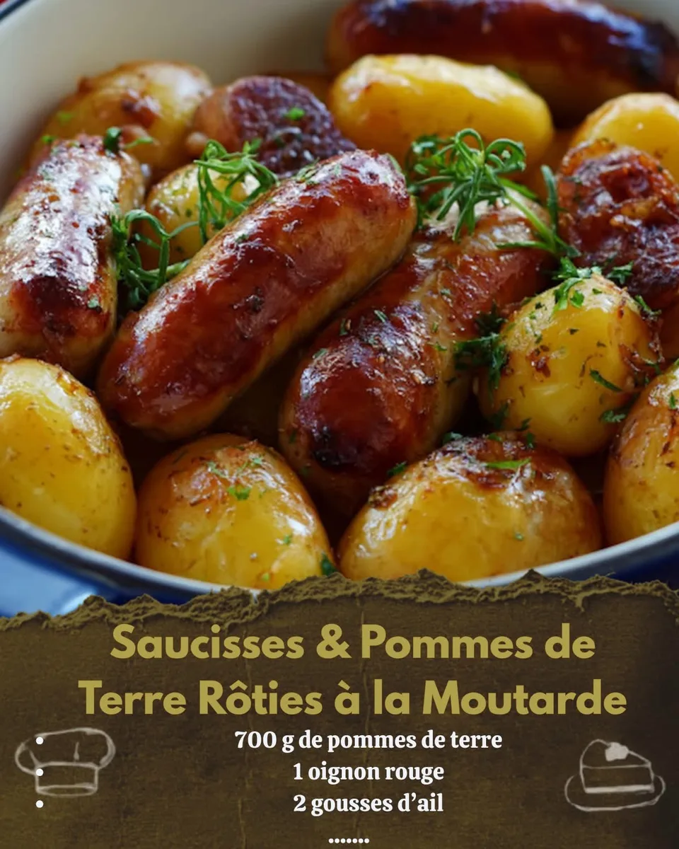 Saucisses et pommes de terre au four