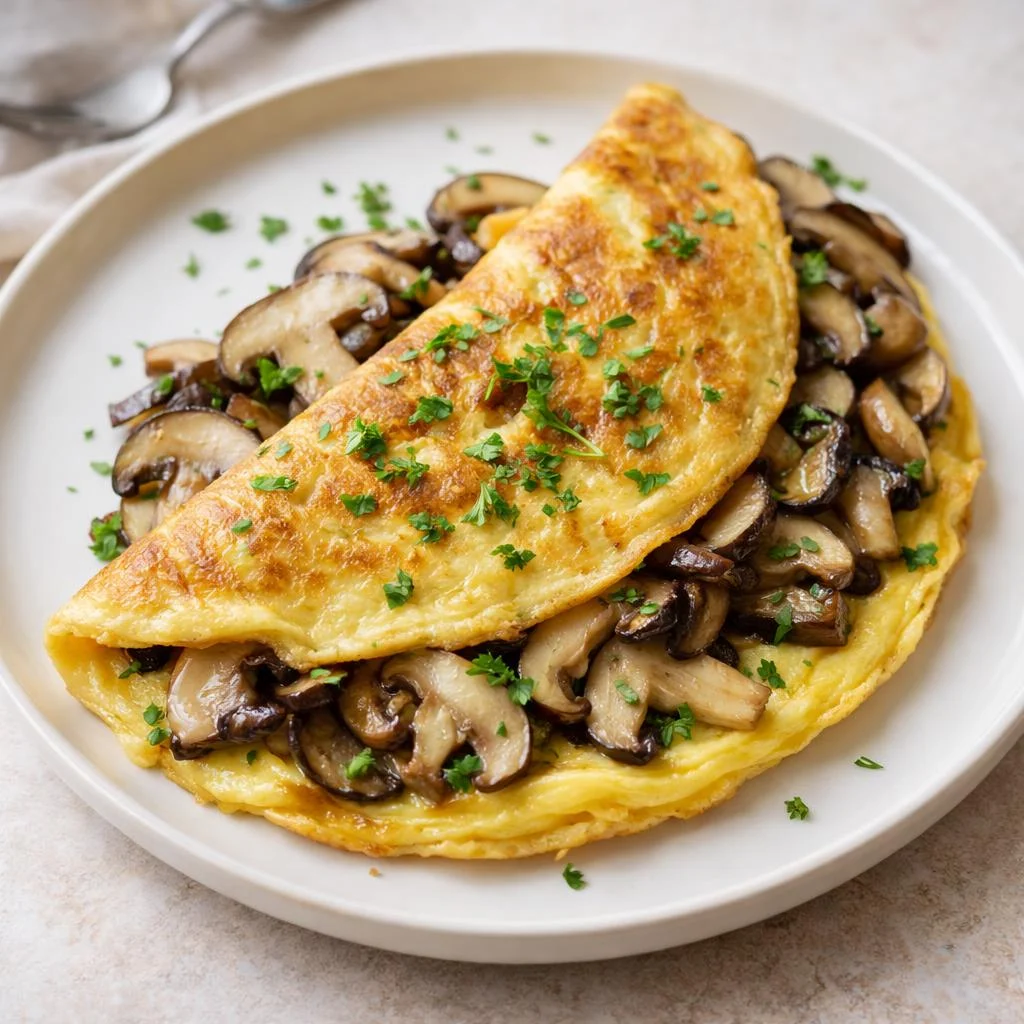 Omelette aux cèpes moelleuse : recette rapide