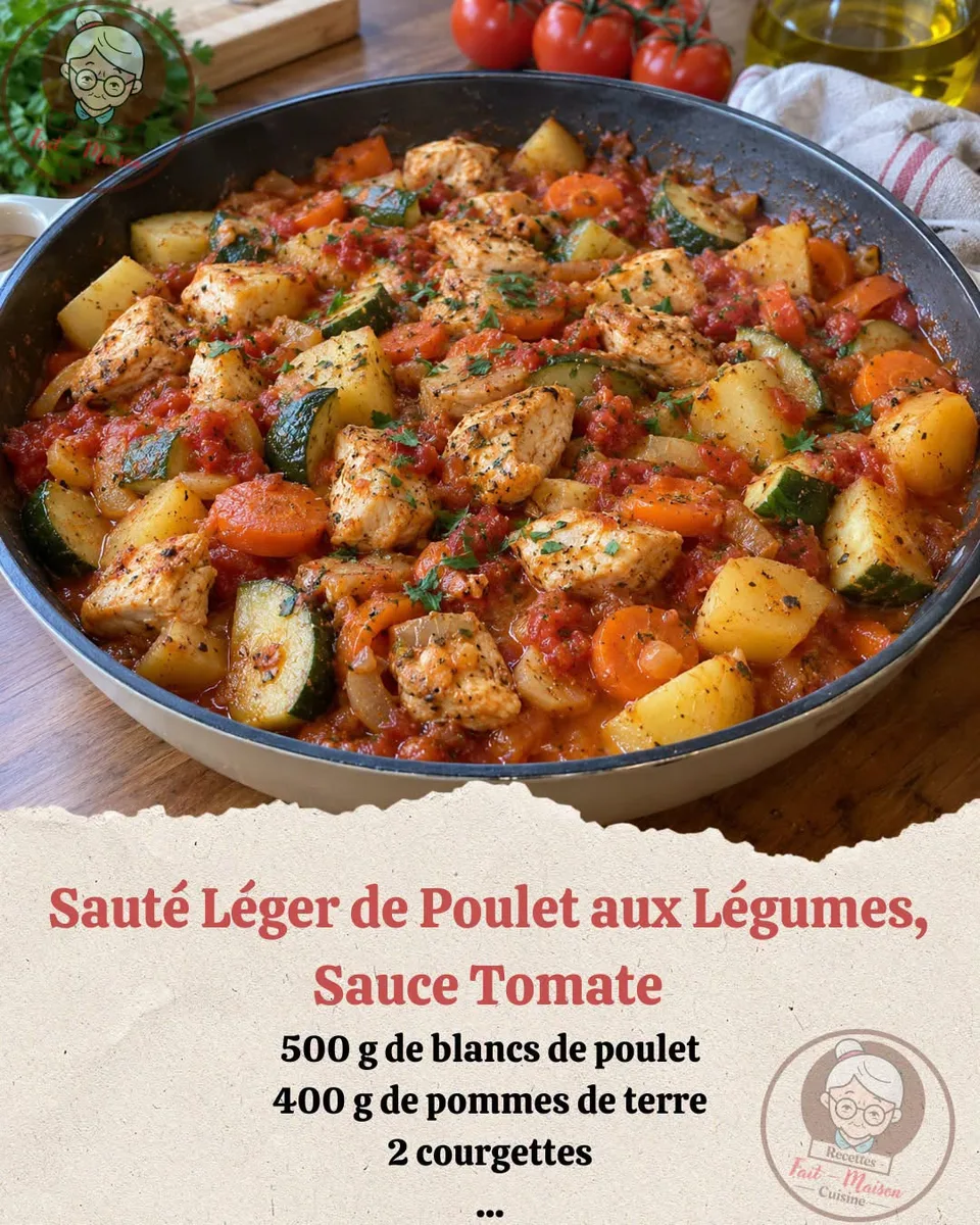 Poulet aux légumes en sauce tomate