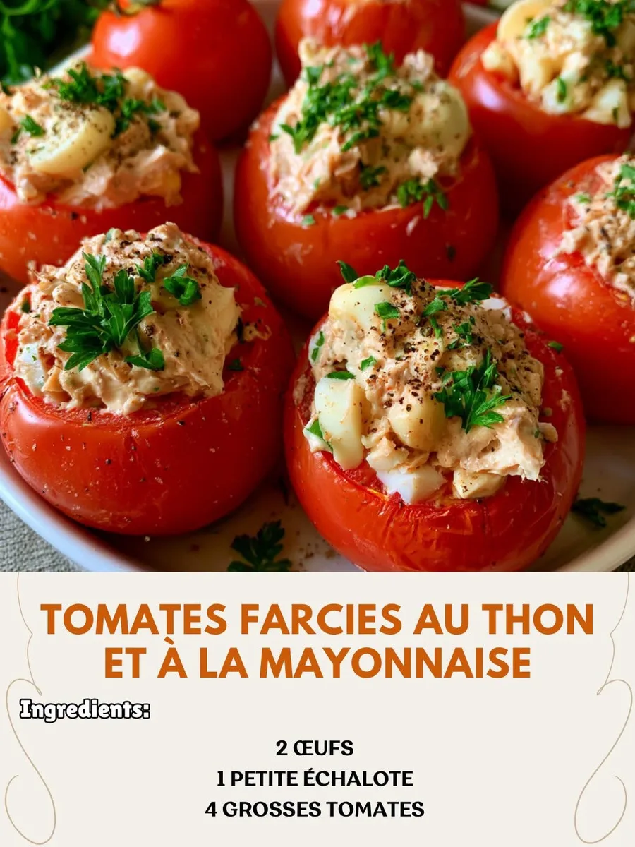 Tomates farcies au thon et à la mayonnaise