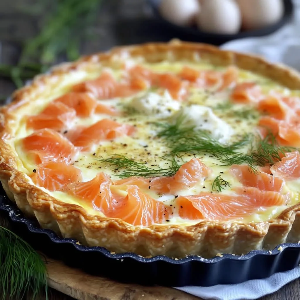 Quiche au saumon et au Boursin