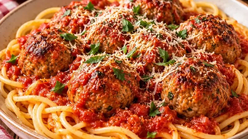 Boulettes de bœuf dorées à la sauce tomate